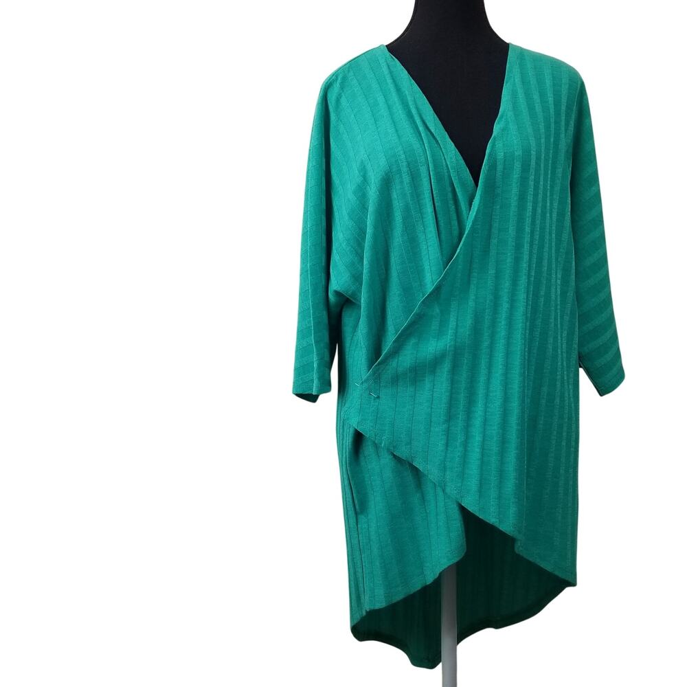 LuLaRoe Open Draped Career Cardigan Women's Size S Green 3/4 Sleeve Lightweight